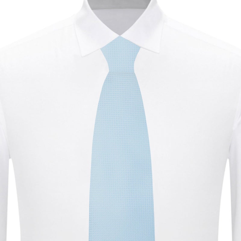 Jacob Alexander Men's Woven Subtle Mini Squares Regular Length Neck Tie - Sky Blue - Image 4